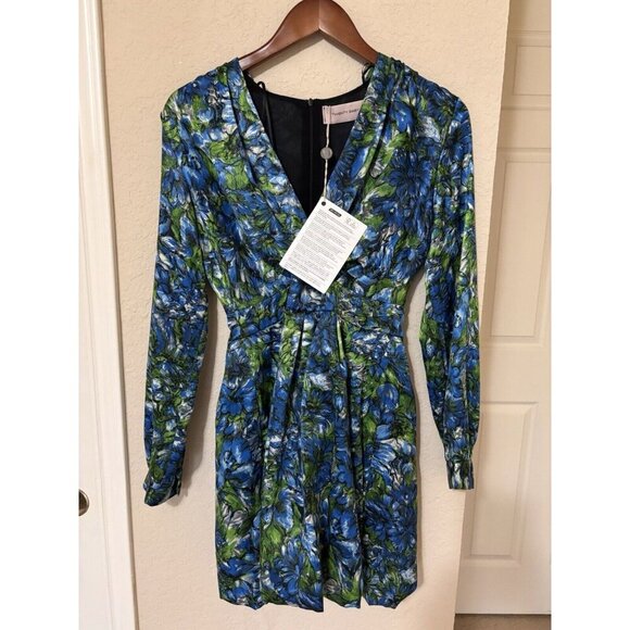 Vibrant Floral V-Neck Mini Dress - Picture 5 of 12